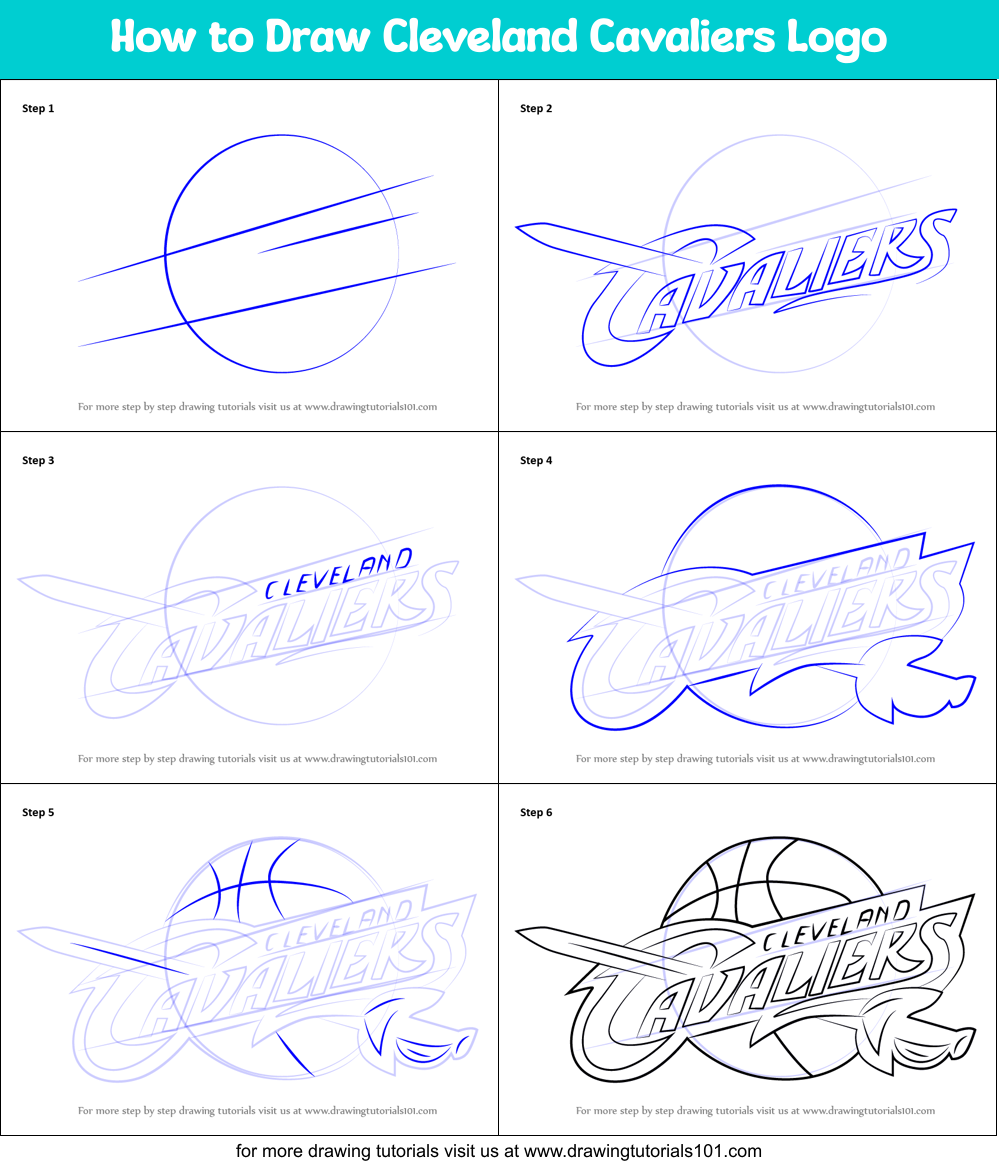 How to Draw Cleveland Cavaliers Logo Printable Step by Step
