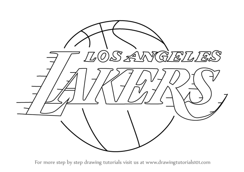 Learn How To Draw Los Angeles Lakers Logo Nba Step By Step Drawing Tutorials