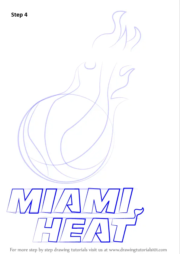 Learn How to Draw Miami Heat Logo (NBA) Step by Step : Drawing Tutorials