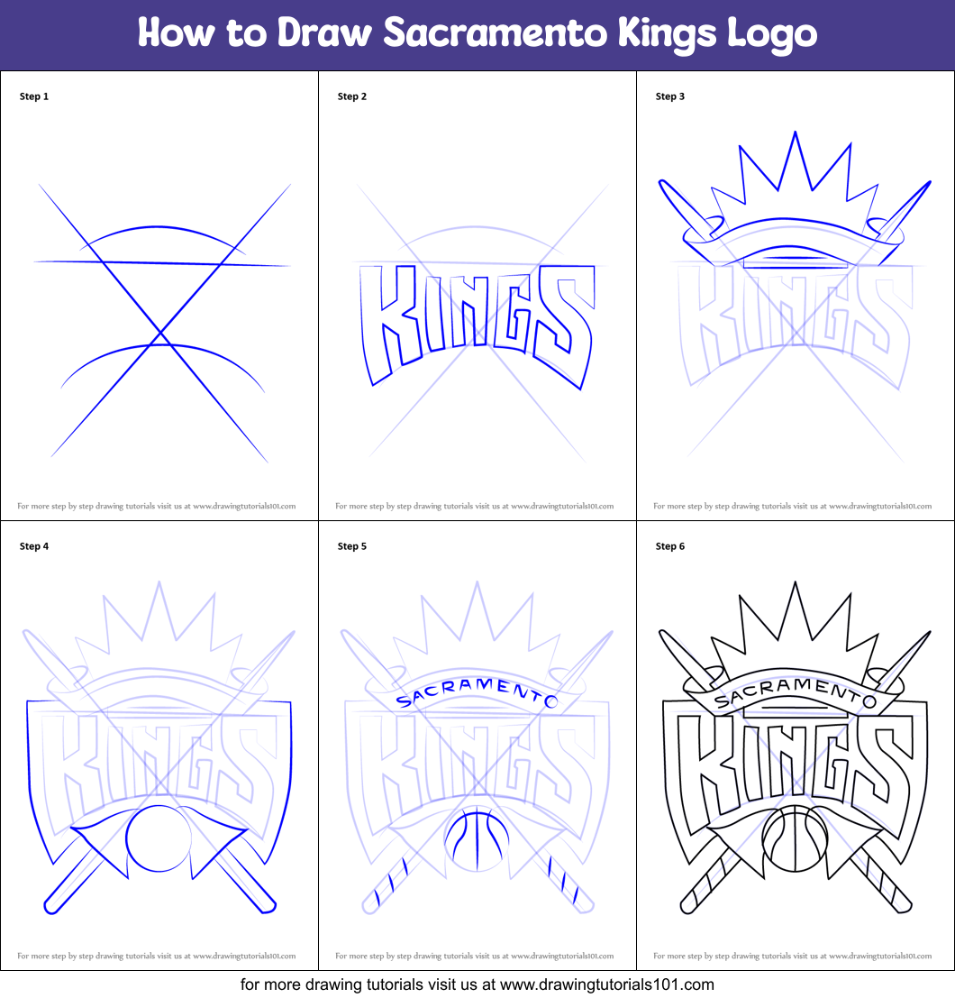 How to Draw Sacramento Kings Logo Printable Step by Step