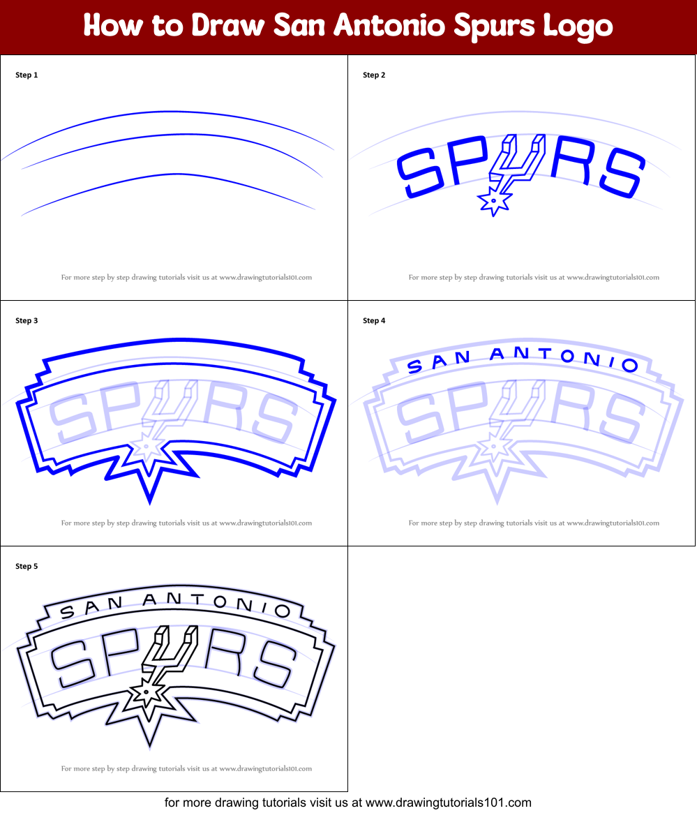 How to Draw San Antonio Spurs Logo Printable Step by Step