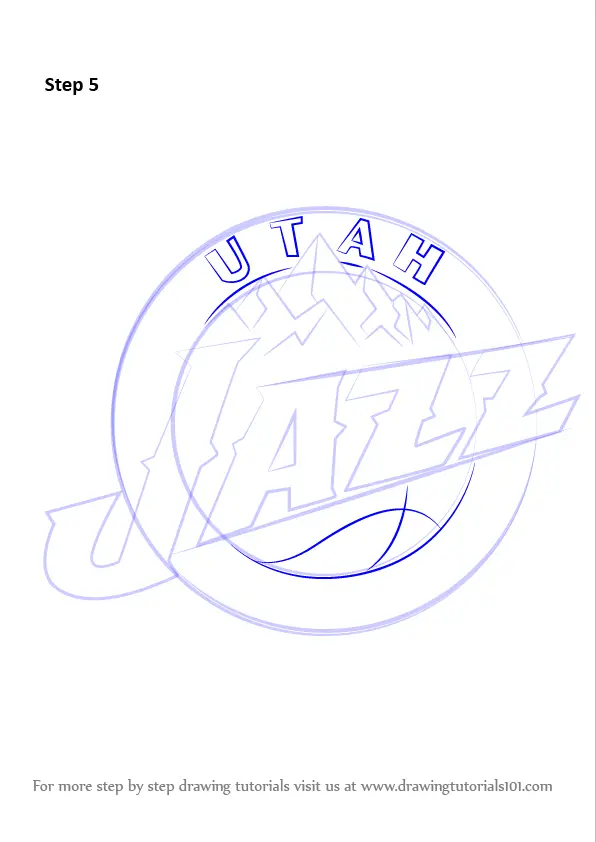 Learn How to Draw Utah Jazz Logo (NBA) Step by Step : Drawing Tutorials