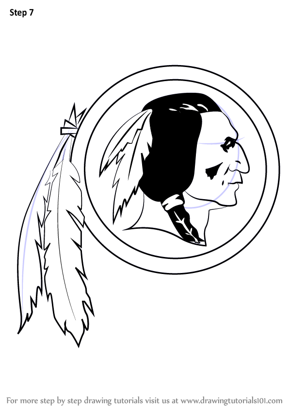 Learn How to Draw Washington Redskins Logo (NFL) Step by Step : Drawing