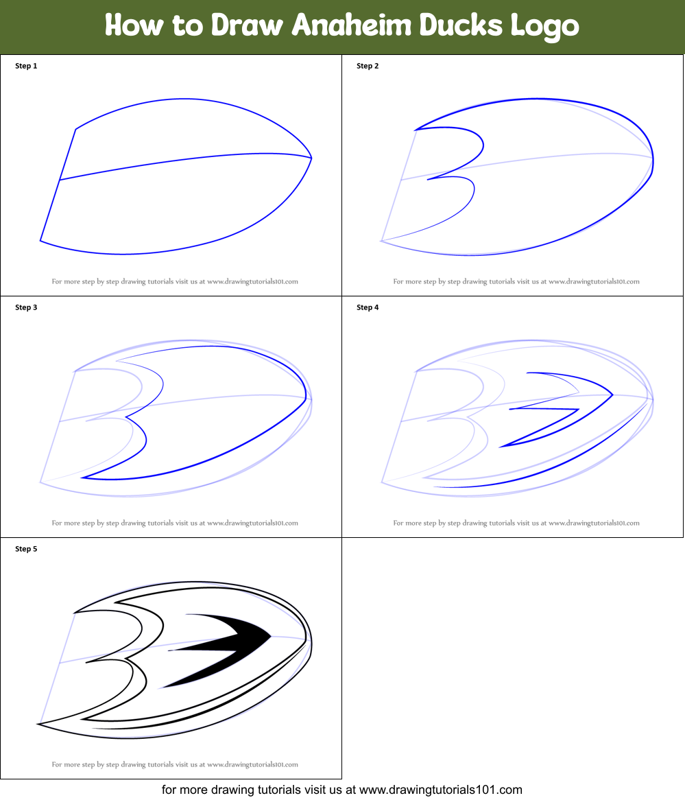 How to Draw Anaheim Ducks Logo Printable Step by Step