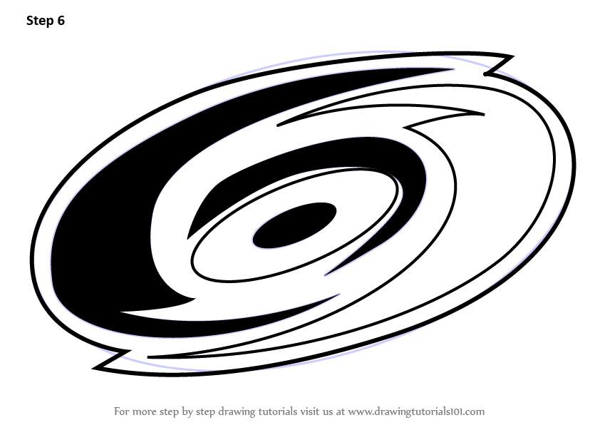 Learn How to Draw Carolina Hurricanes Logo (NHL) Step by Step : Drawing