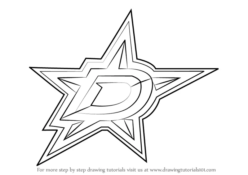 Step By Step How To Draw Dallas Stars Logo
