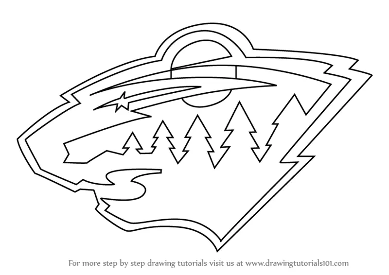Learn How To Draw Minnesota Wild Logo Nhl Step By Step Drawing Tutorials