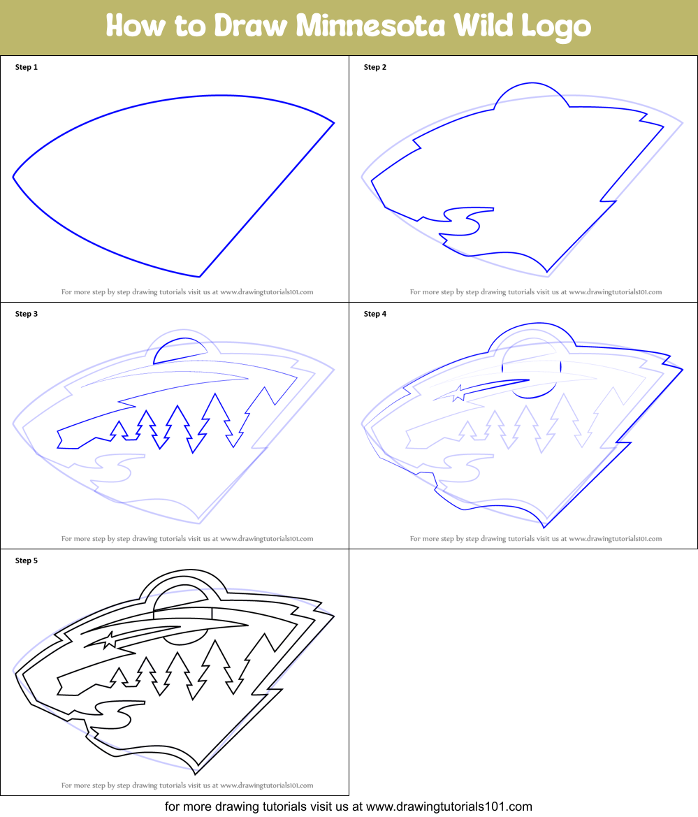 How to Draw Minnesota Wild Logo Printable Step by Step