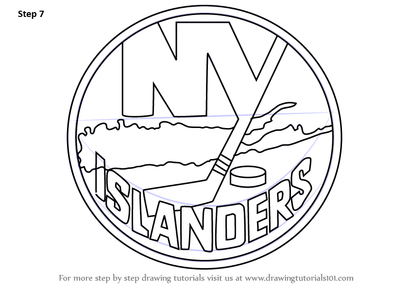 Learn How to Draw New York Islanders Logo NHL Step by 