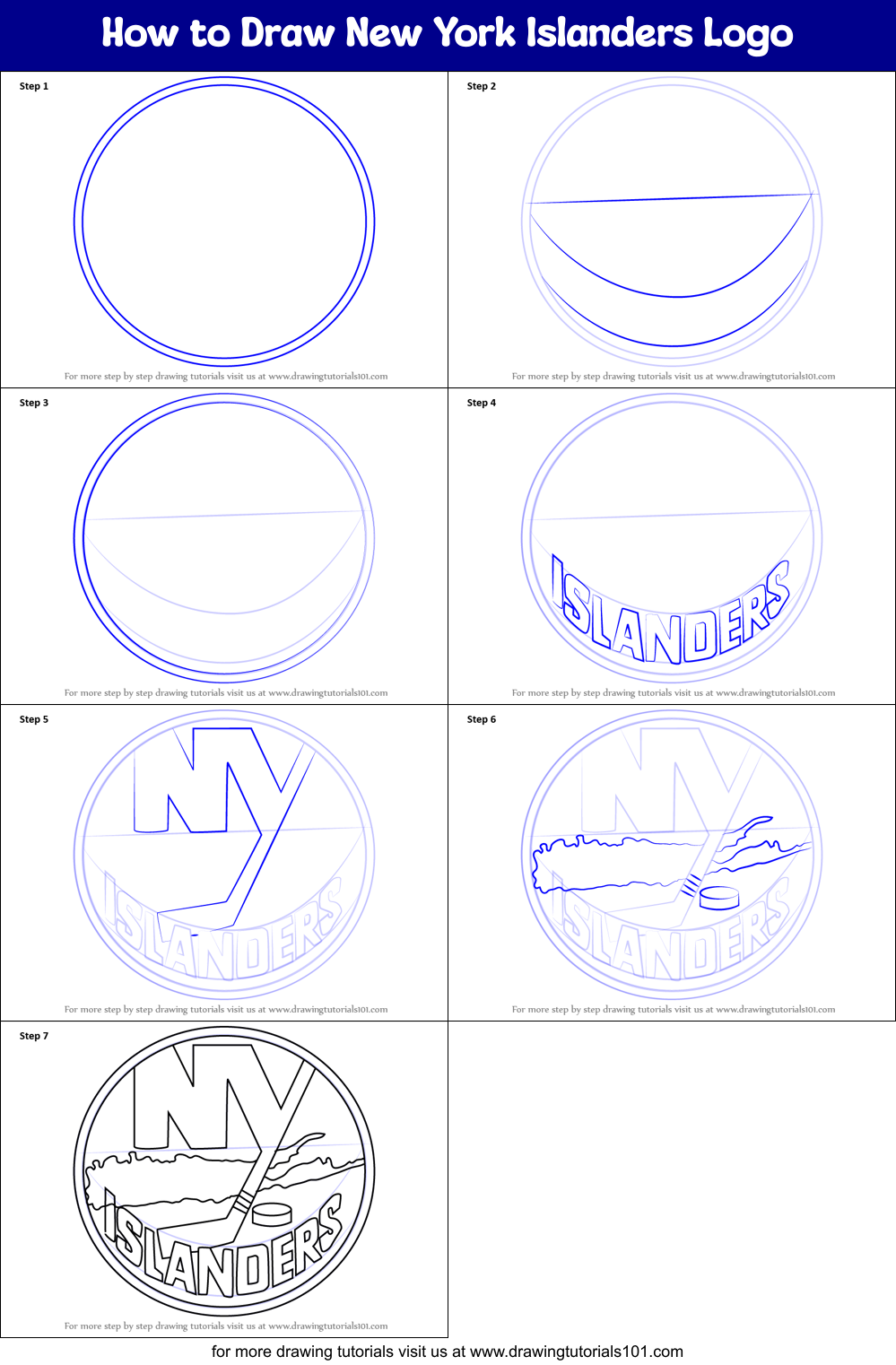 How to Draw New York Islanders Logo Printable Step by Step