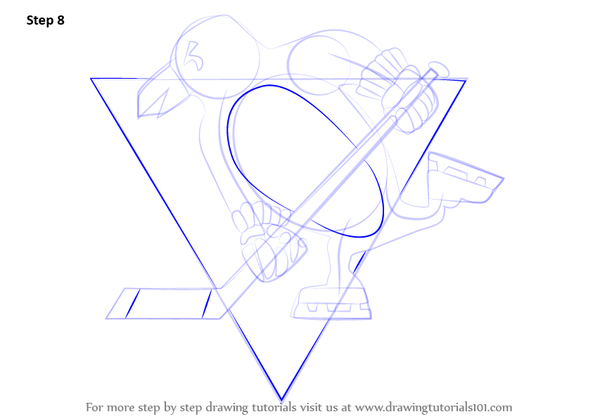 Learn How to Draw Pittsburgh Penguins Logo (NHL) Step by Step : Drawing