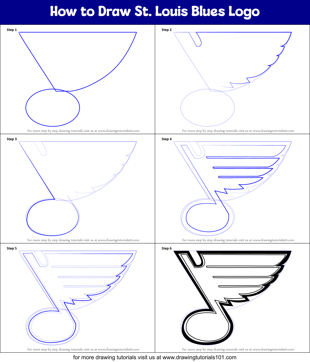 How to Draw St. Louis Blues Logo Printable Step by Step