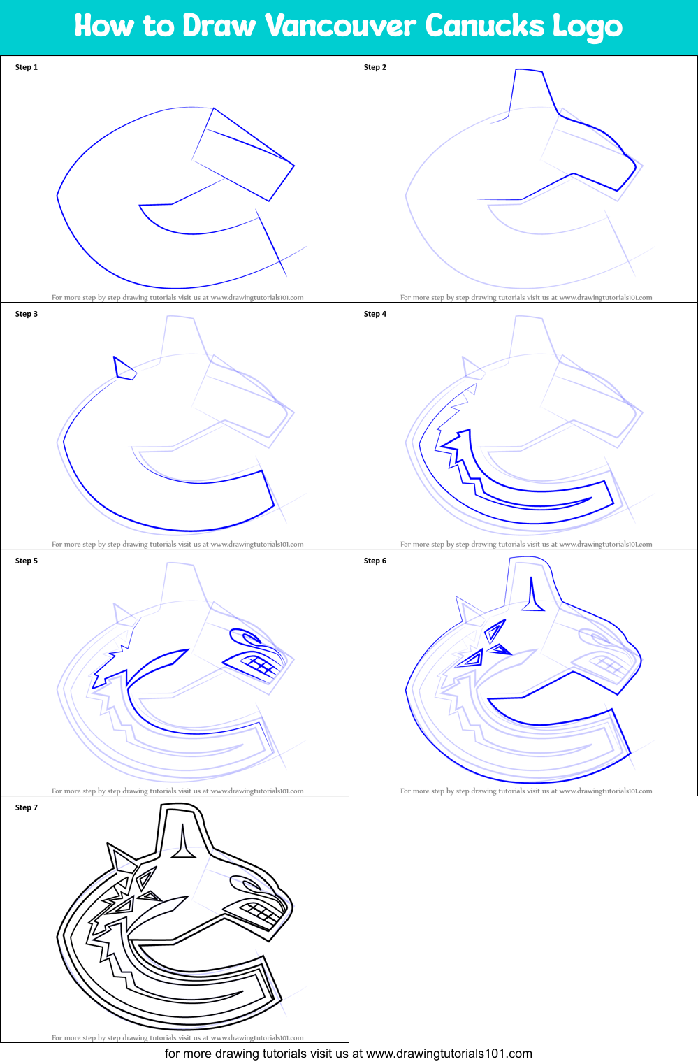 How to Draw Vancouver Canucks Logo Printable Step by Step