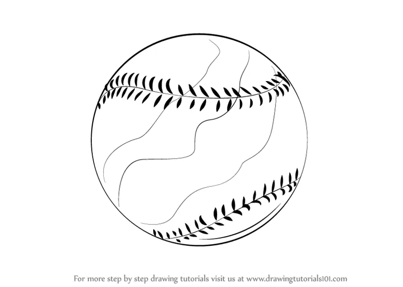 Learn How to Draw a Baseball (Other Sports) Step by Step : Drawing