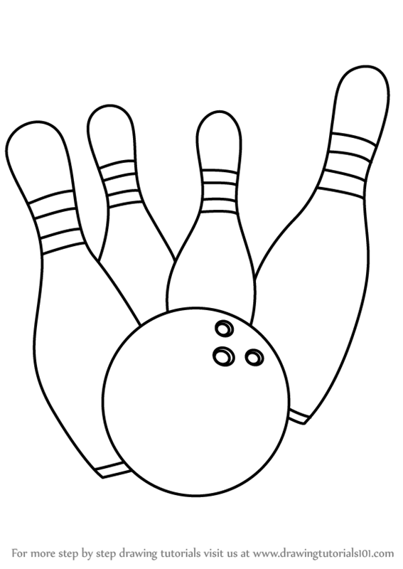 How to Draw Bowling Pins (Other Sports) Step by Step ...