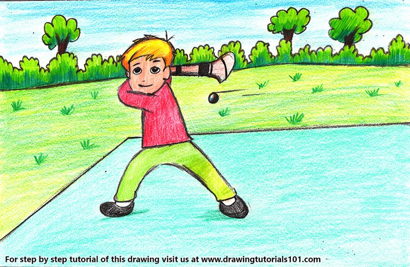 How to Draw Hurling Sport Scene by Color Pencils