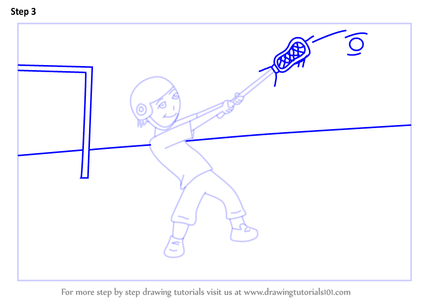 How to Draw a Lacrosse Sport Scene (Other Sports) Step by Step