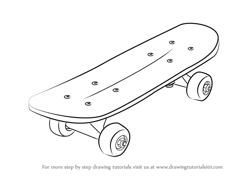 Cartoon Drawing Skate Sketch for Beginner