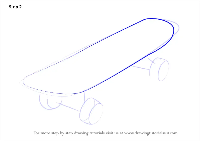 Learn How to Draw Skateboard (Skateboarding) Step by Step : Drawing