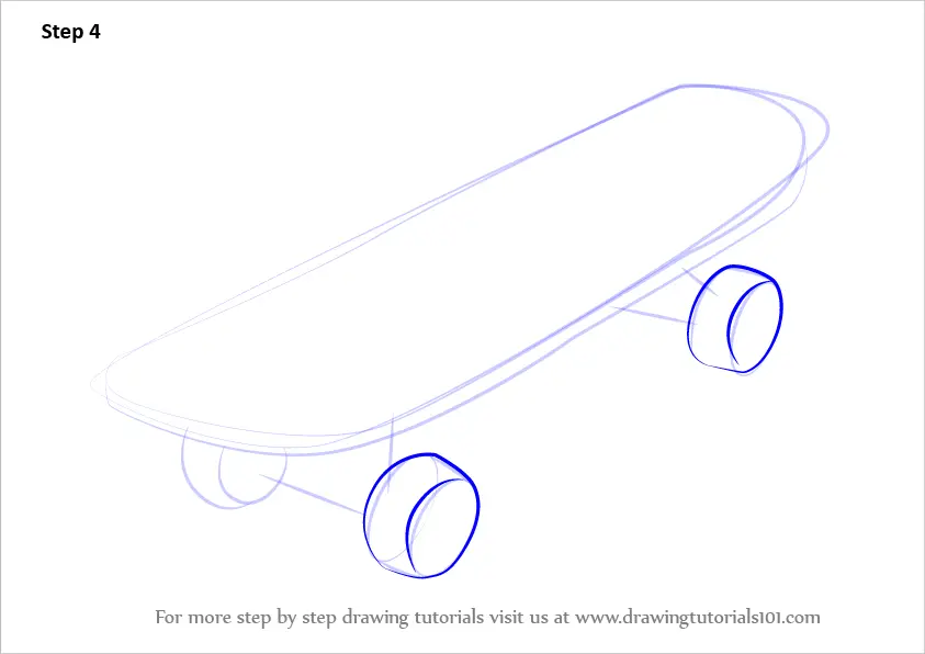 Learn How to Draw Skateboard (Skateboarding) Step by Step : Drawing