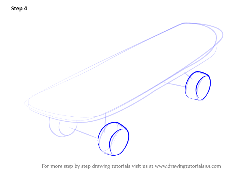 Learn How to Draw Skateboard (Skateboarding) Step by Step : Drawing