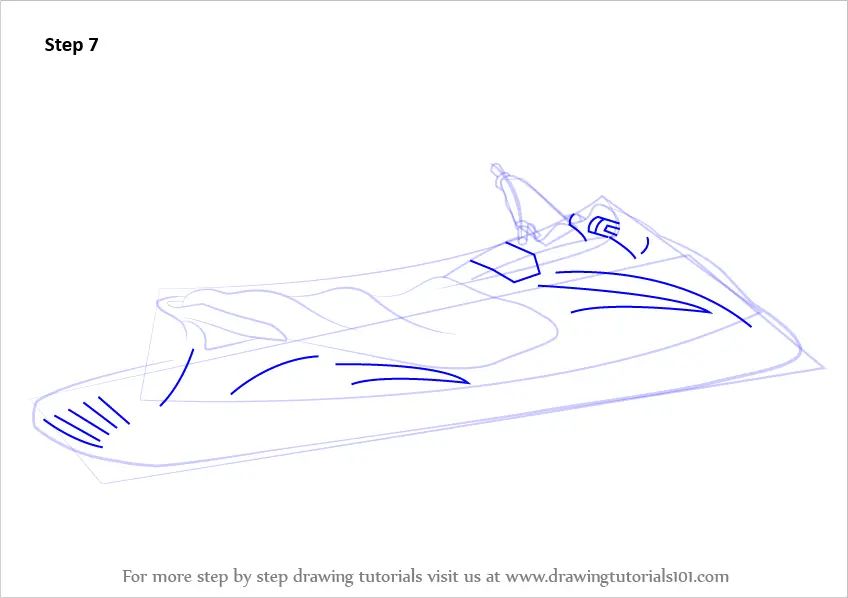 Learn How to Draw a Jet Ski (Water Sports) Step by Step : Drawing Tutorials