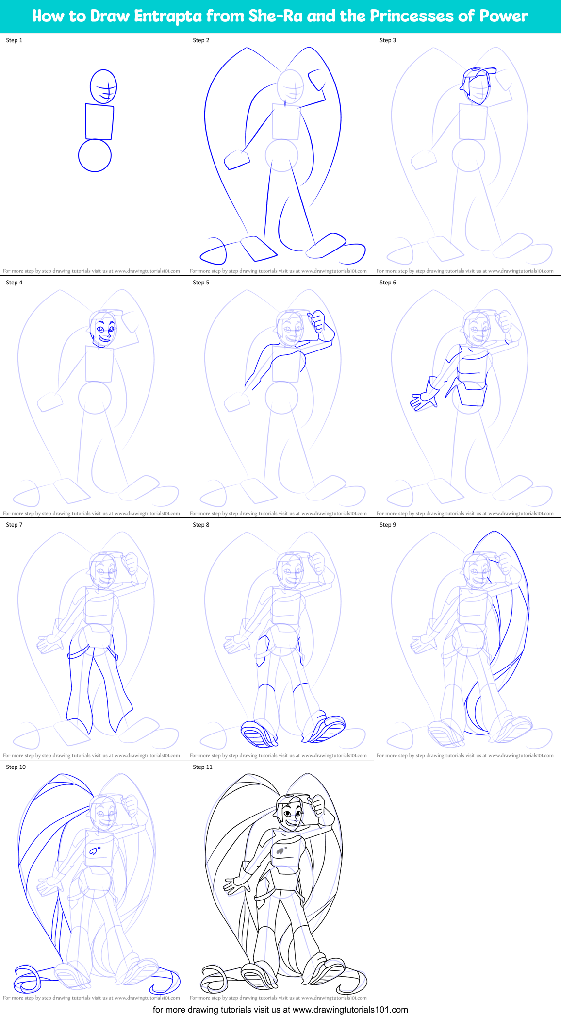 How to Draw Entrapta from She-Ra and the Princesses of Power Printable Step by Step