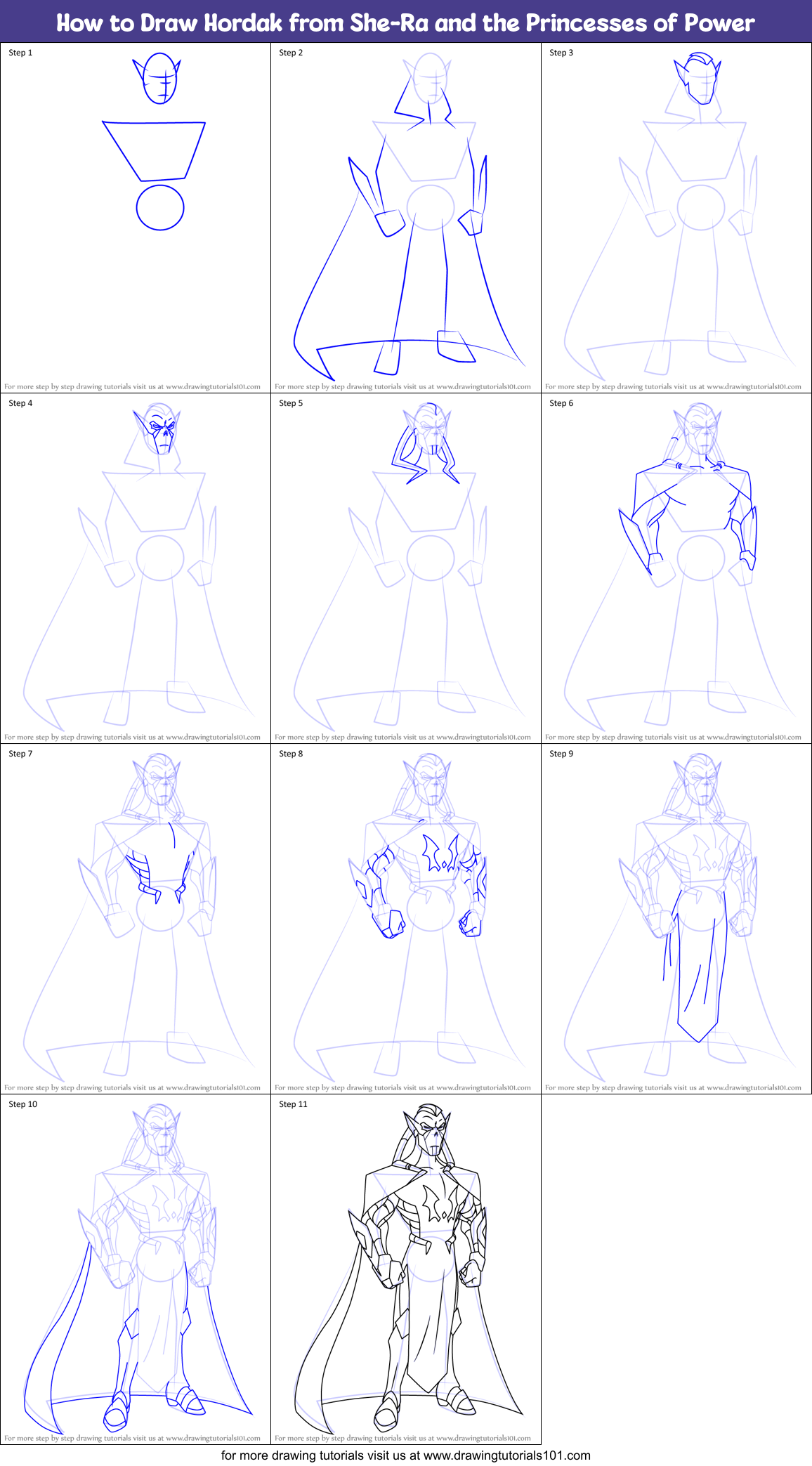 How to Draw Hordak from She-Ra and the Princesses of Power Printable Step by Step
