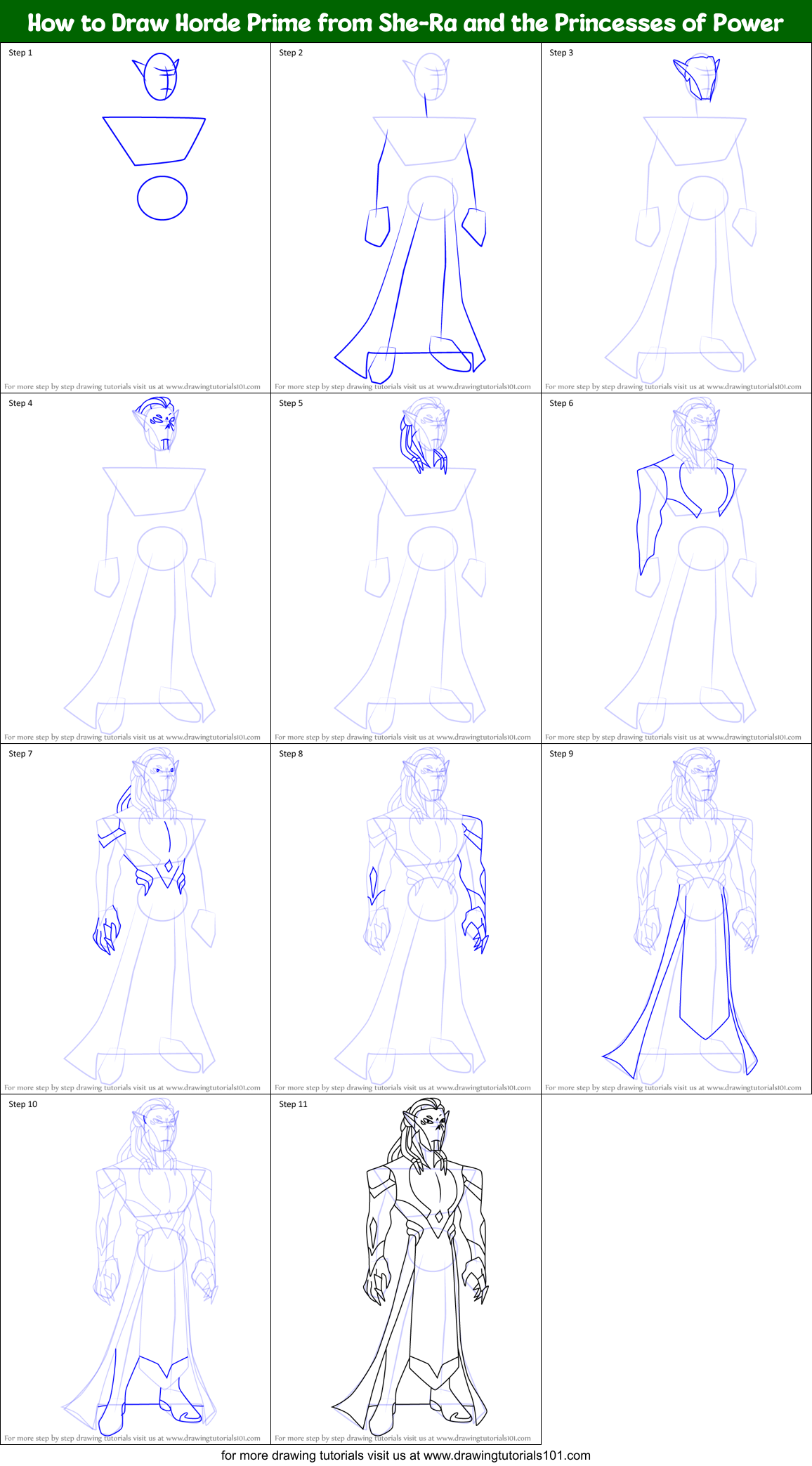 How to Draw Horde Prime from She-Ra and the Princesses of Power Printable Step by Step