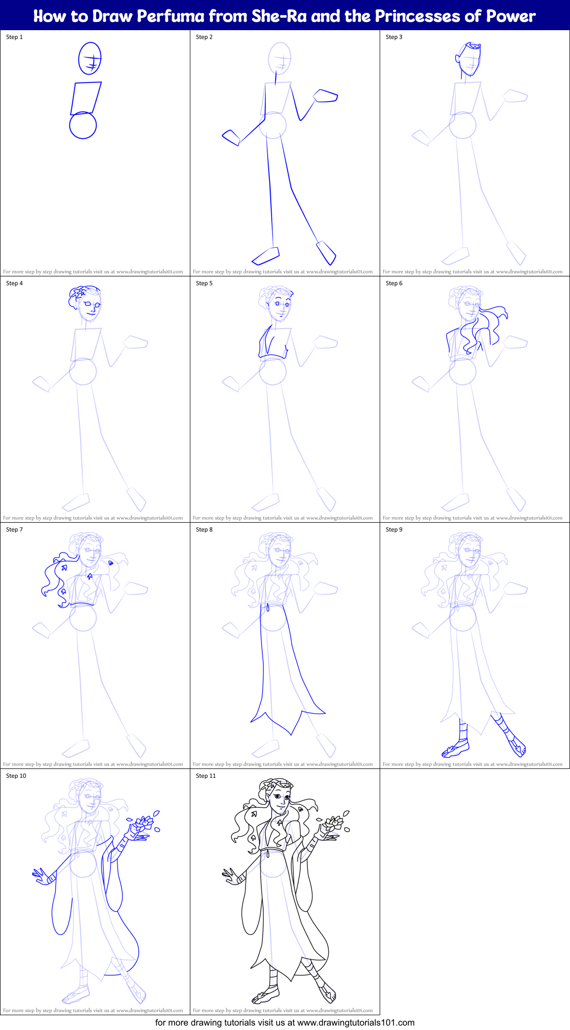 How to Draw Perfuma from She-Ra and the Princesses of Power Printable Step by Step