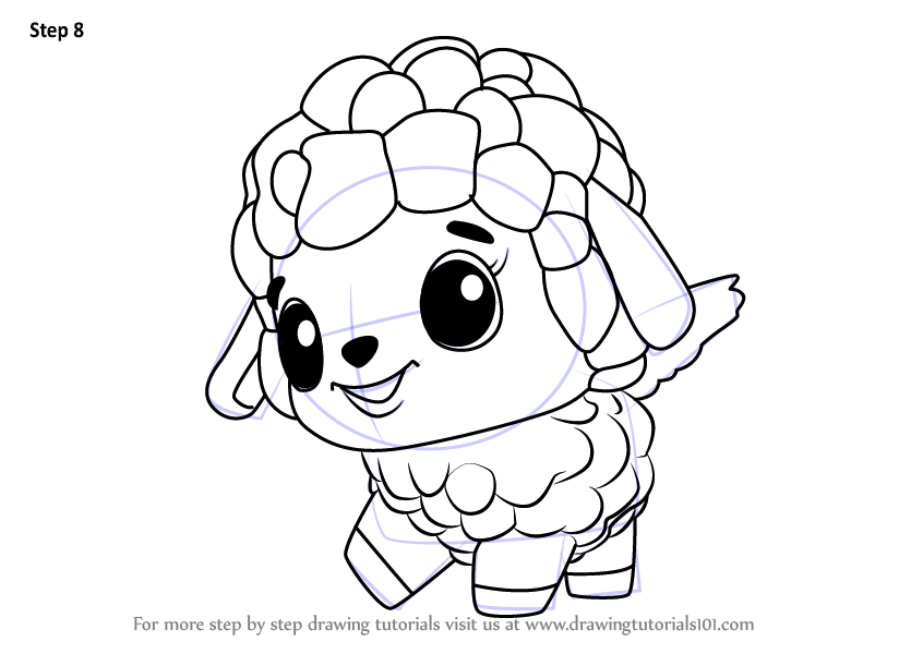 How to Draw Lamblet from Hatchimals (Hatchimals) Step by Step | DrawingTutorials101.com