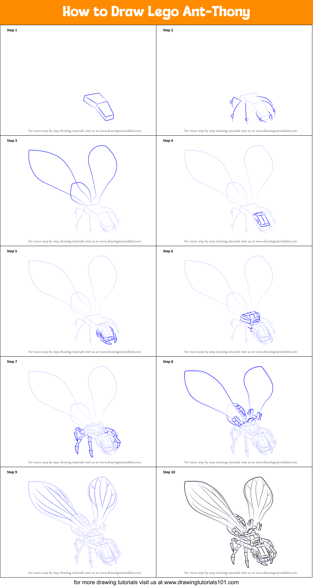 How to Draw Lego Ant-Thony Printable Step by Step
