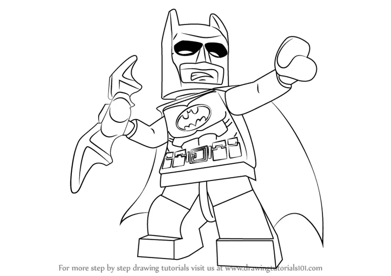 Learn How to Draw Lego Batman (Lego) Step by Step : Drawing Tutorials