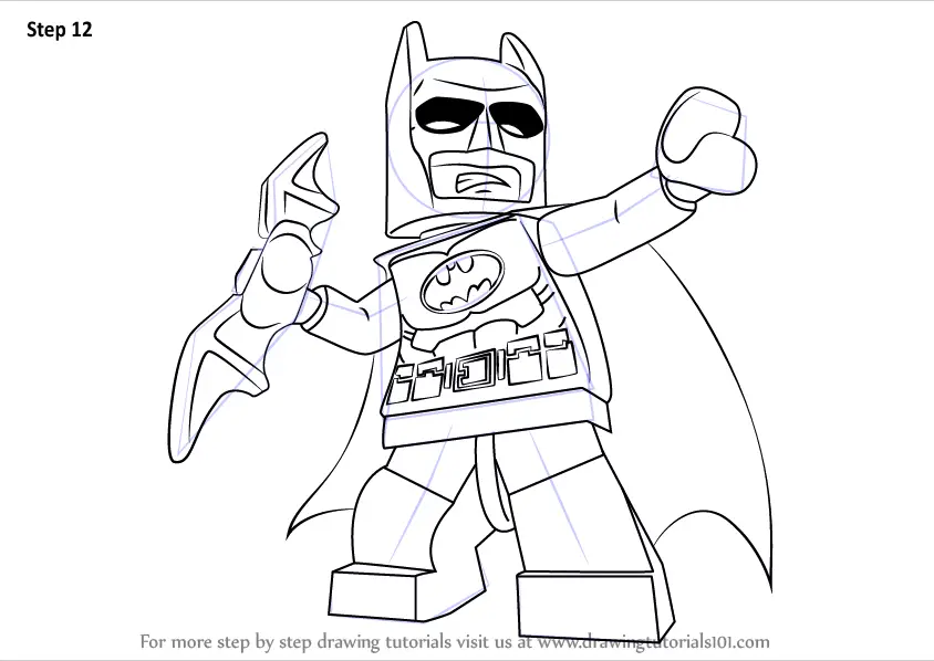 Learn How to Draw Lego Batman Step : Drawing Tutorials