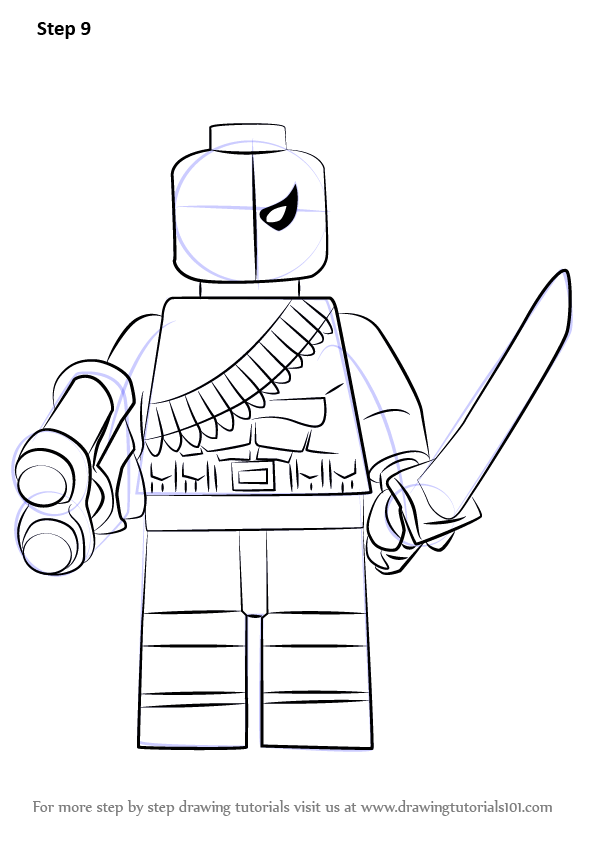 Learn How to Draw Lego Deathstroke (Lego) Step by Step : Drawing Tutorials