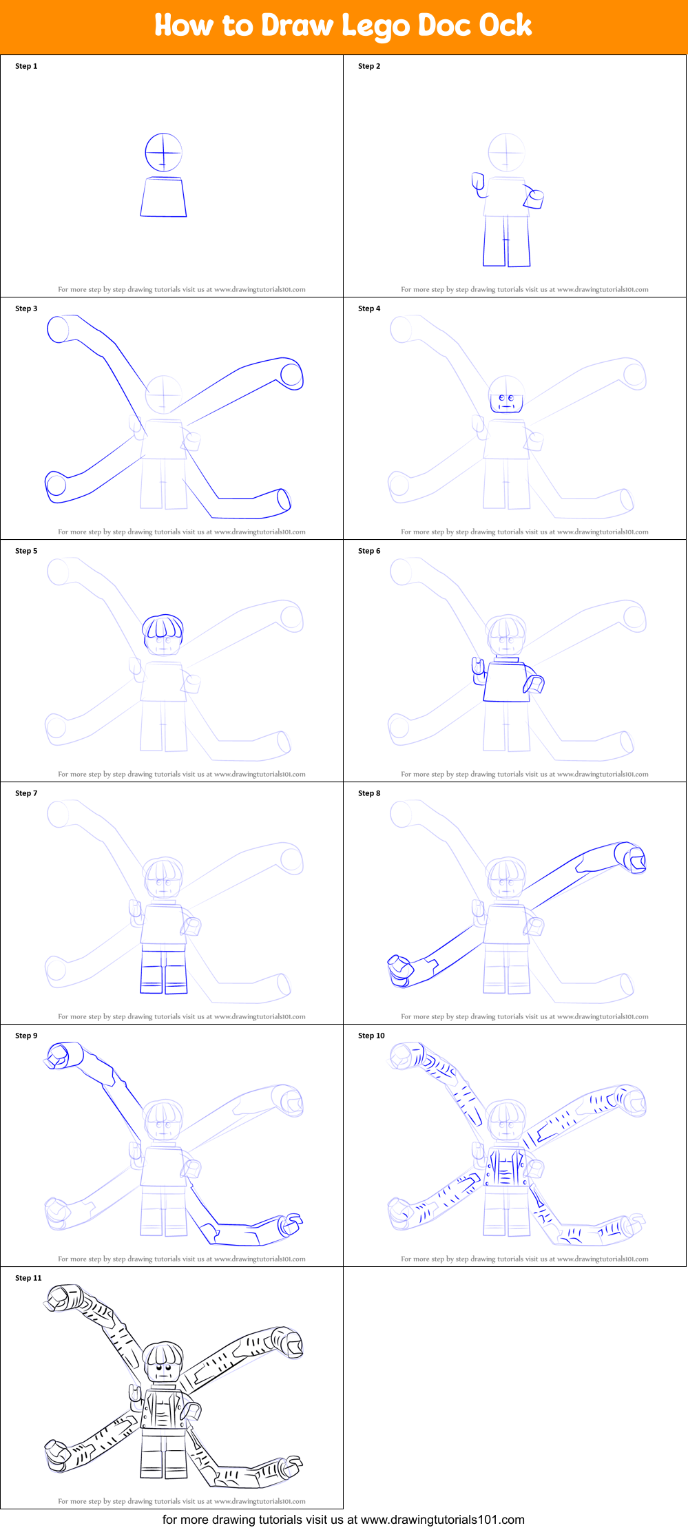 How to Draw Lego Doc Ock Printable Step by Step