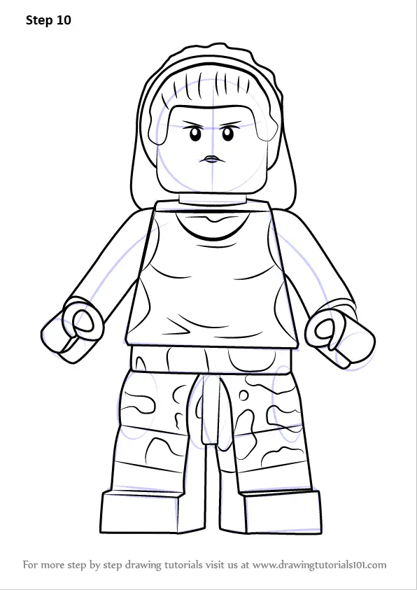 Learn How to Draw Lego Gorilla Girl (Lego) Step by Step : Drawing Tutorials