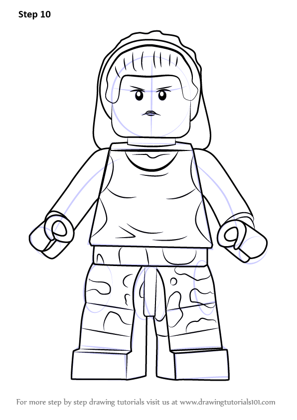 Learn How to Draw Lego Gorilla Girl (Lego) Step by Step : Drawing Tutorials