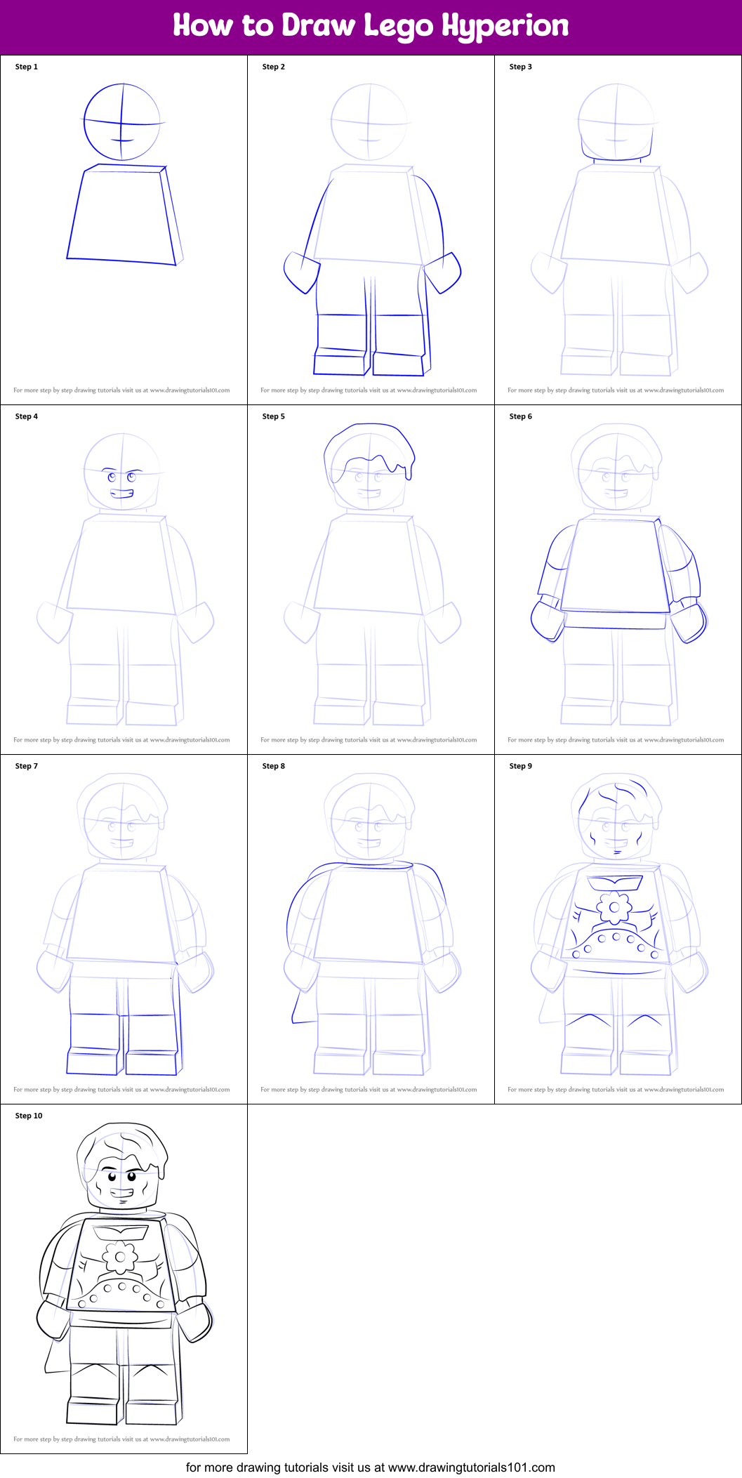 How to Draw Lego Hyperion Printable Step by Step