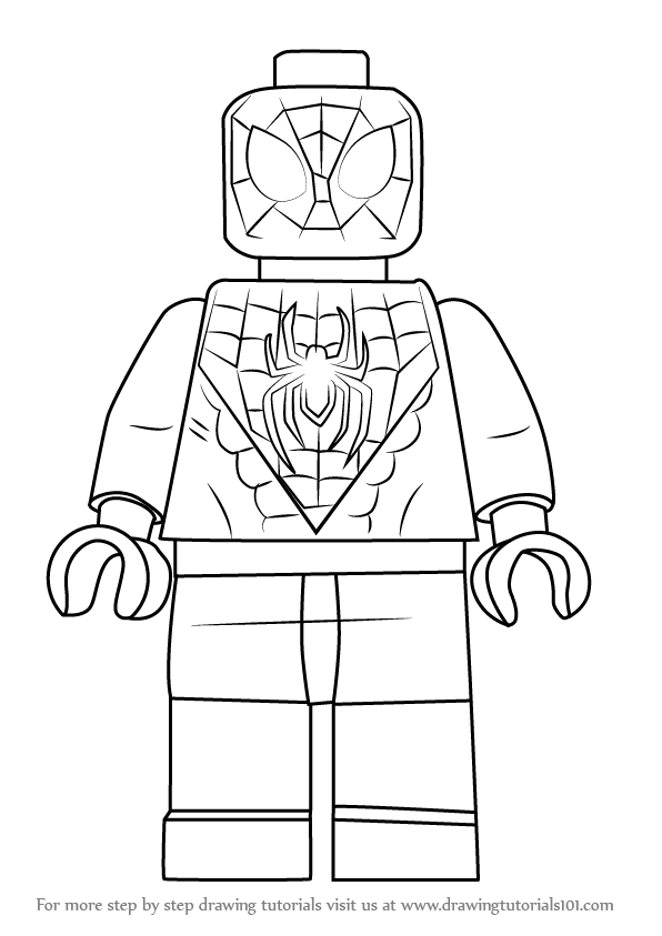 Learn How to Draw Lego Miles Morales (Lego) Step by Step : Drawing