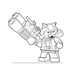 How to Draw Lego Rocket Raccoon