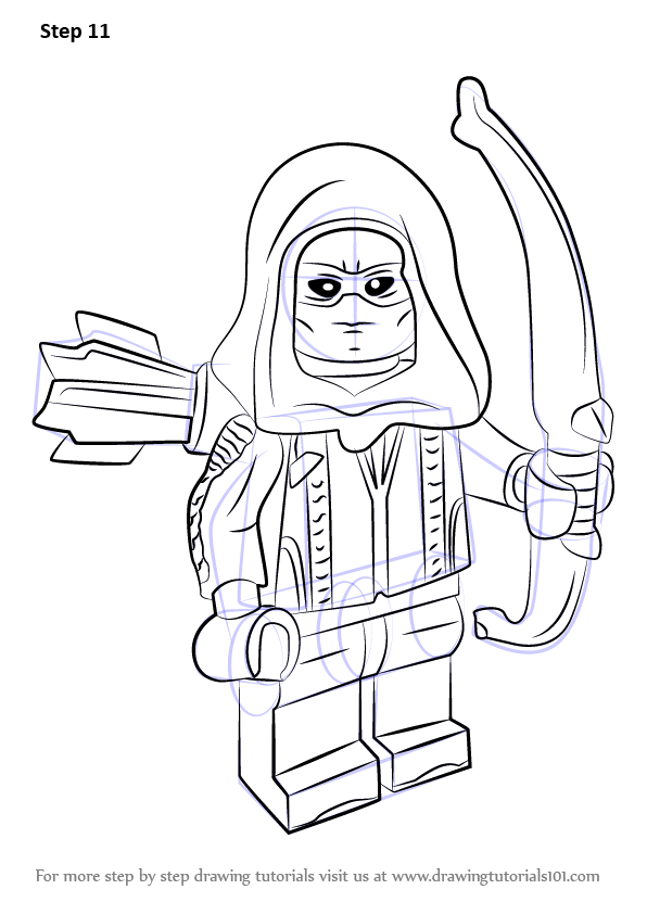 how to draw Lego Roy Harper step 11