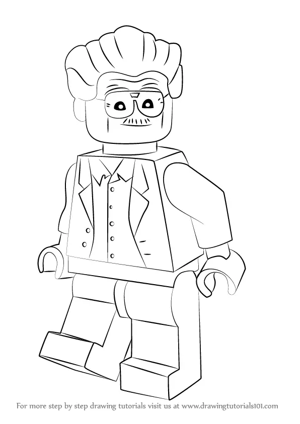 Learn How to Draw Lego Stan Lee (Lego) Step by Step : Drawing Tutorials