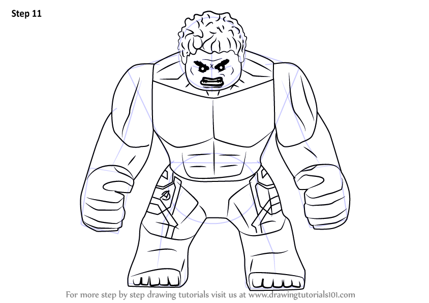 How to Draw Lego The Hulk (Lego) Step by Step : Drawing