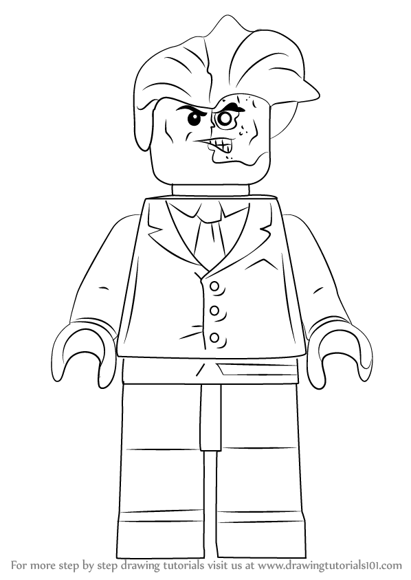 How to Draw Lego Two-Face (Lego) Step by Step | DrawingTutorials101.com