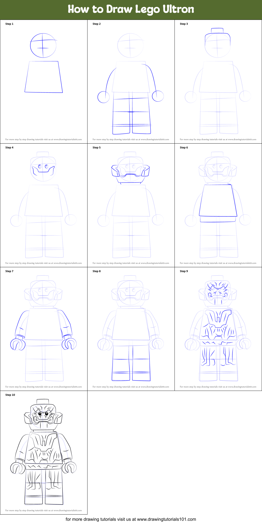 How to Draw Lego Ultron Printable Step by Step