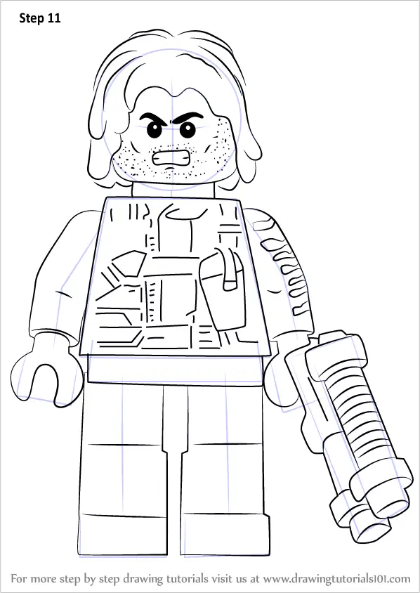 Learn How to Draw Lego Winter Soldier (Lego) Step by Step : Drawing  Tutorials