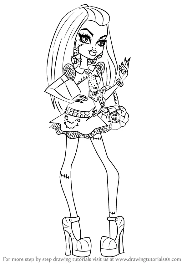 Learn How to Draw Frankie Stein from Monster High (Monster High) Step