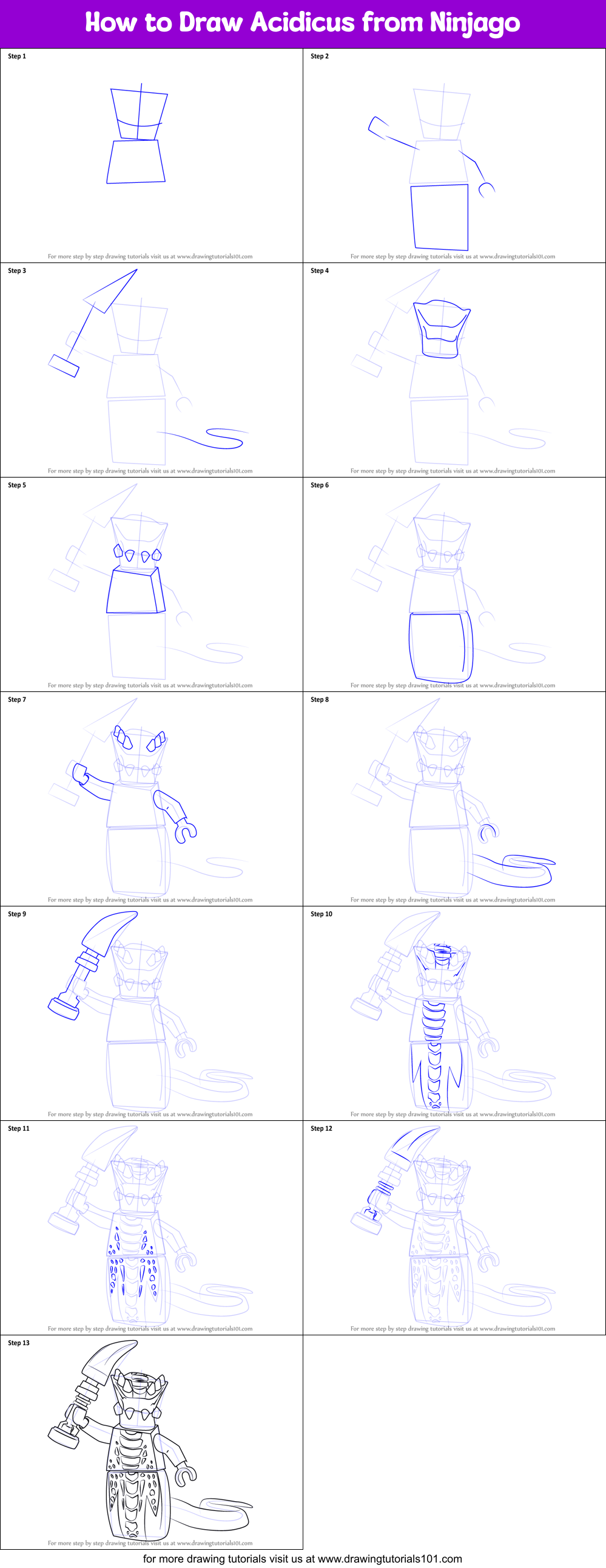 How to Draw Acidicus from Ninjago Printable Step by Step