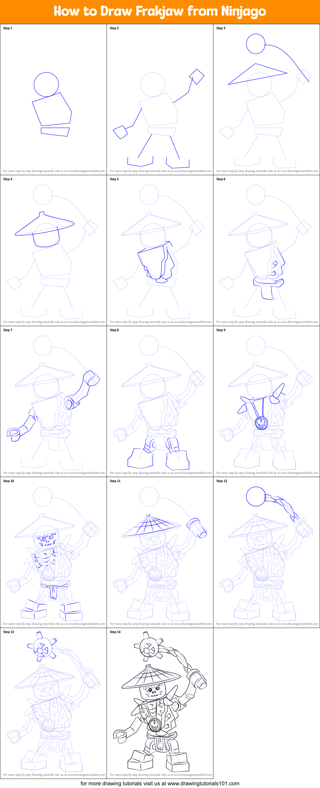 How to Draw Frakjaw from Ninjago (Ninjago) Step by Step ...